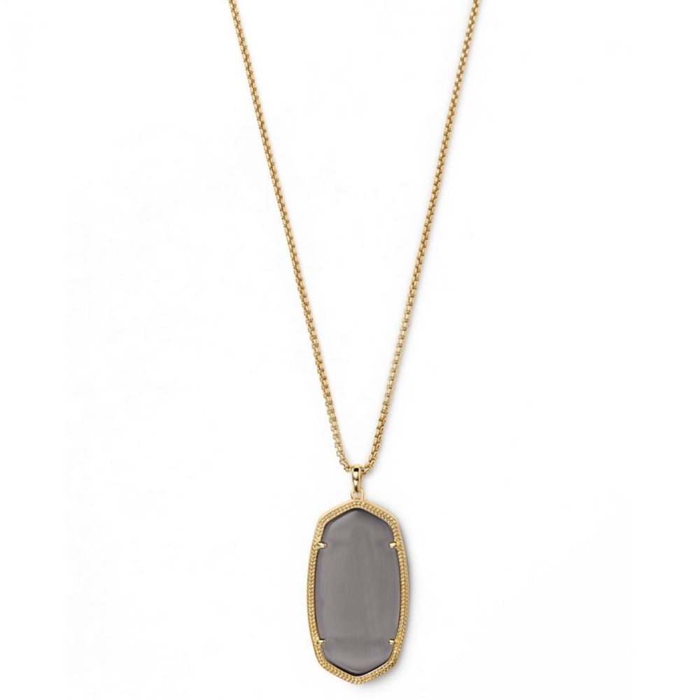 Kendra Scott Reid Gold Necklace in Slate Cats Eye